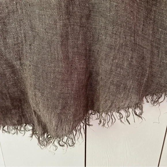 Match Point Linen Top Oversized Lagenlook Sz M Brown/Tan Lagenlook Minimalist - Picture 6 of 8